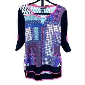 Michael Tyler 3/4 Sleeve Multi Color Tunic